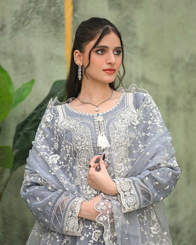 Three Piece Formals | Festive Embroidered - Samaya| Premium Organza