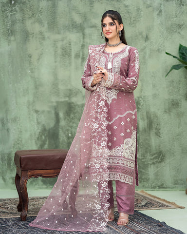 Three Piece Formals | Festive Embroidered - Samaya| Premium Organza