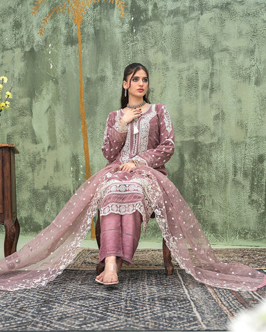 Three Piece Formals | Festive Embroidered - Samaya| Premium Organza