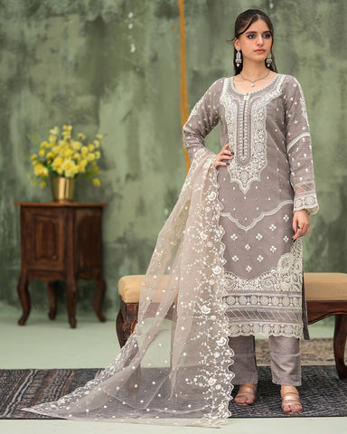 Three Piece Formals | Festive Embroidered - Samaya| Premium Organza