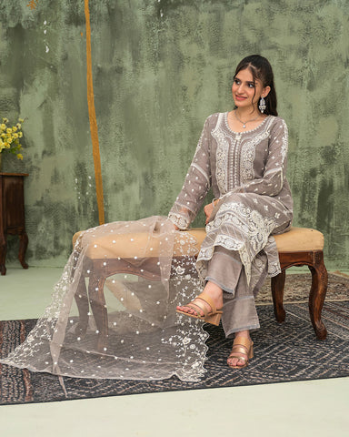 Three Piece Formals | Festive Embroidered - Samaya| Premium Organza
