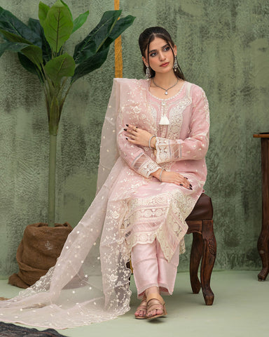 Three Piece Formals | Festive Embroidered - Samaya| Premium Organza