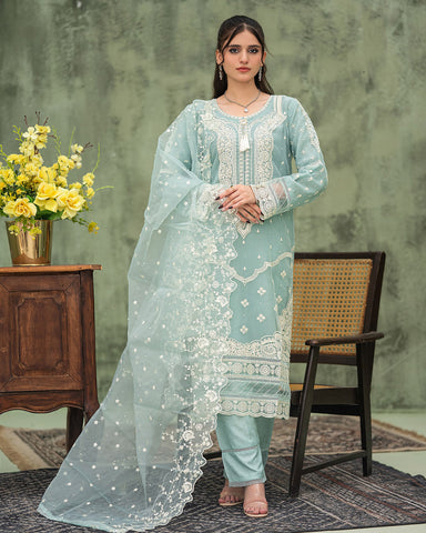 Three Piece Formals | Festive Embroidered - Samaya| Premium Organza