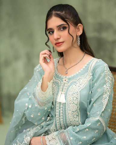 Three Piece Formals | Festive Embroidered - Samaya| Premium Organza
