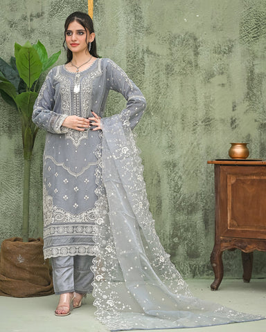 Three Piece Formals | Festive Embroidered - Samaya| Premium Organza