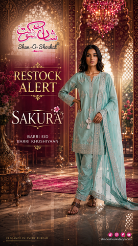 Designer Three Piece | Embroidered Handwork - Luxury Sakura | Premium Lawn