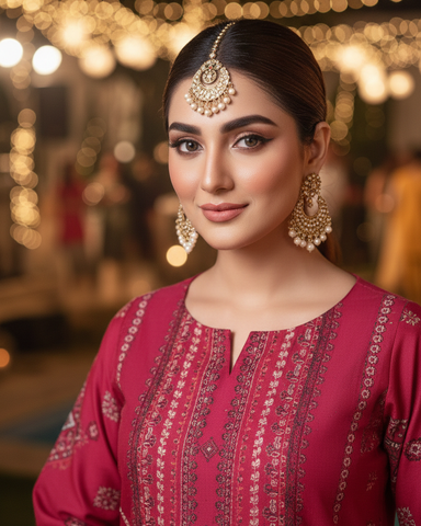 Designer Three Piece | Embroidered - Mushk | Premium Lawn Cotton