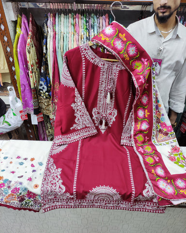 Sohni Kuri - Embroidered - Premium Dhanak
