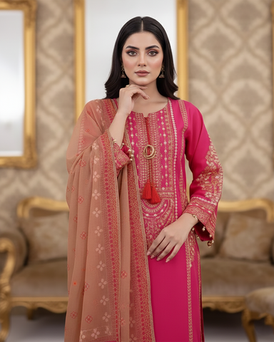 Designer Three Piece | Embroidered - Sawan | Premium Lawn Cotton