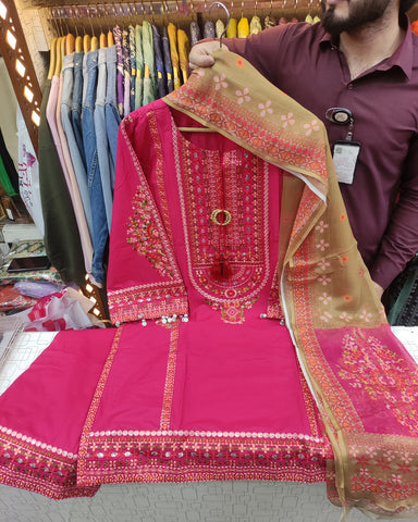Designer Three Piece | Embroidered - Sawan | Premium Lawn Cotton