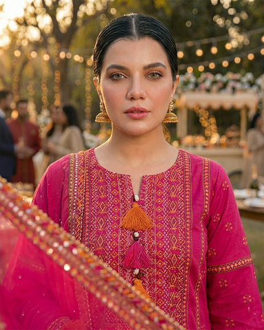 Designer Three Piece | Embroidered - Gulnaar | Premium Lawn