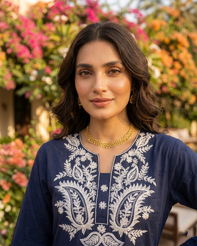 Semi Western | Designer Embroidered Short Frock | Premium Lawn Cotton