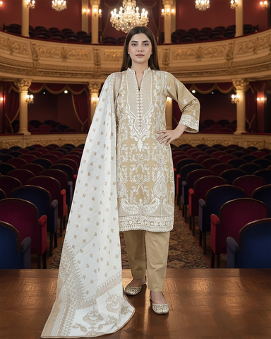 Three Piece Formals | Embroidered - Chanda - Eid Special | Premium Cotton Lawn