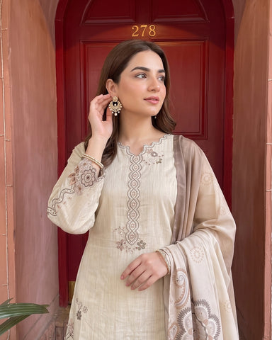 Nazik - Embroidered - Fancy Cotton Karandi