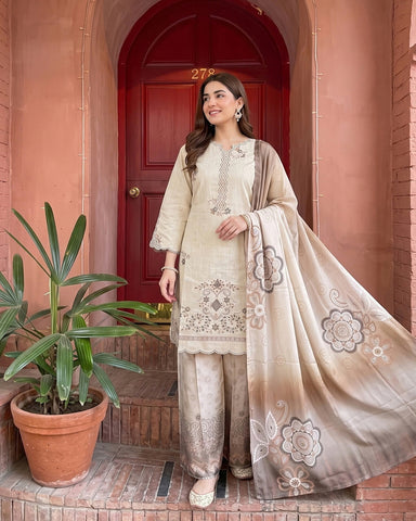 Nazik - Embroidered - Fancy Cotton Karandi