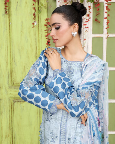 Designer Three Pieces | Polka Dots | Cambric