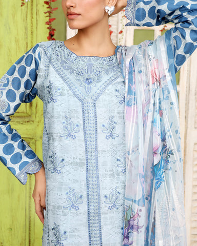 Designer Three Pieces | Polka Dots | Cambric