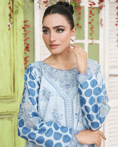 Designer Three Pieces | Polka Dots | Cambric