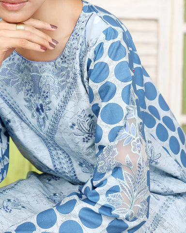 Designer Three Pieces | Polka Dots | Cambric