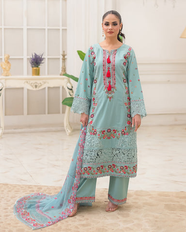 Designer Three Piece | Embroidered - Bahar Begum | Premium Lawn