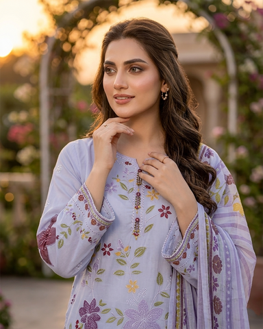 Designer Three Piece | Embroidered - Everyday Multi Chrome | Lawn