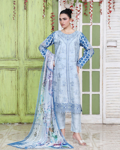 Designer Three Pieces | Polka Dots | Cambric