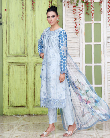 Designer Three Pieces | Polka Dots | Cambric