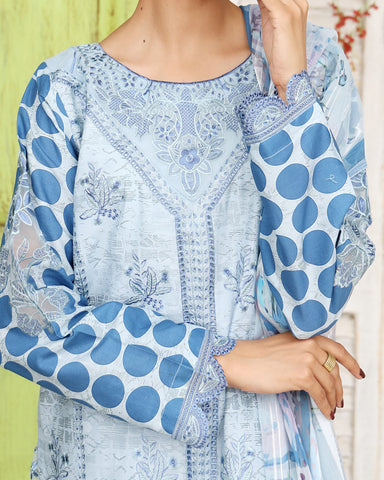 Designer Three Pieces | Polka Dots | Cambric