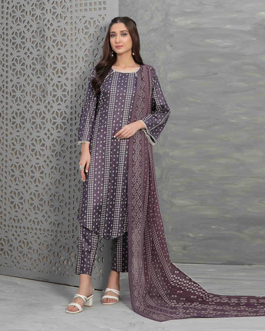 Designer Three Piece | Digital Printed | Chiffon Printed Dupatta