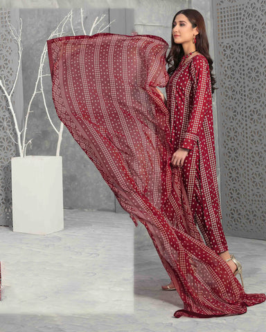 Designer Three Piece | Digital Printed | Chiffon Printed Dupatta