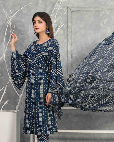 Designer Three Piece | Digital Printed | Chiffon Printed Dupatta