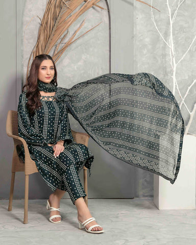 Designer Three Piece | Digital Printed | Chiffon Printed Dupatta