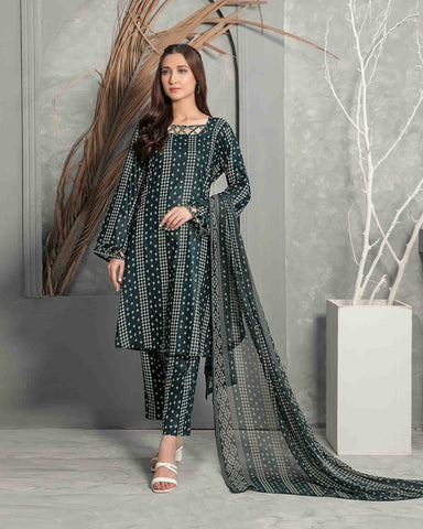 Designer Three Piece | Digital Printed | Chiffon Printed Dupatta