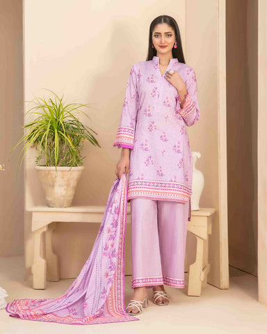Digital Printed Three Piece | Designer "Rameen" | Premium Slub Lawn