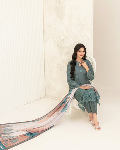 Designer Three Piece | Embroidered - Luxury Riyana | Premium Lawn