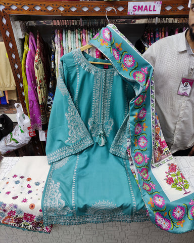 Sohni Kuri - Embroidered - Premium Dhanak
