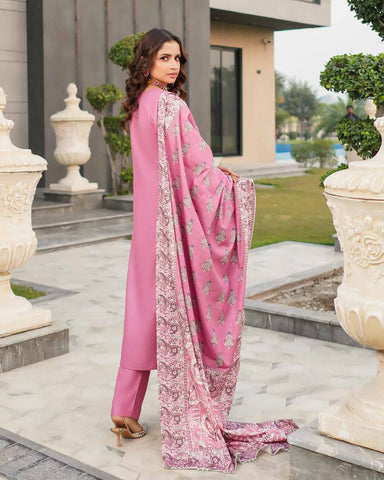 Designer Three Piece | Embroidered - Munira | Luxury Dhanak