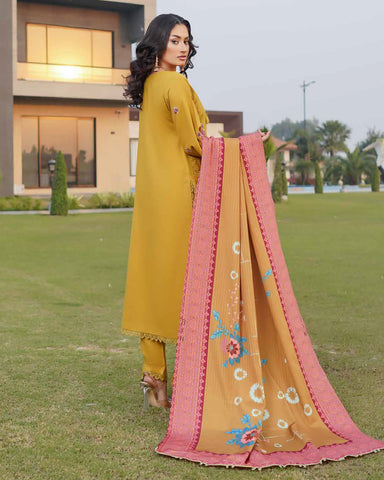 Designer Three Piece | Embroidered - Munira | Luxury Dhanak