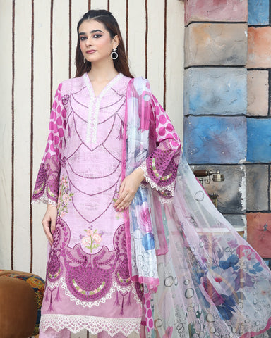 Designer Three Pieces | Polka Dots | Cambric