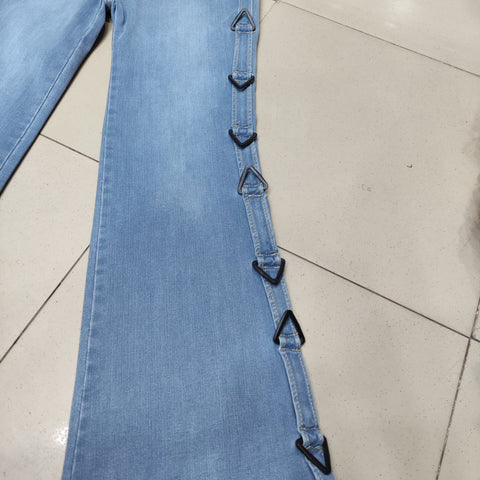 Ladies Pants | Bell Bottom | Buckle Styled Jeans