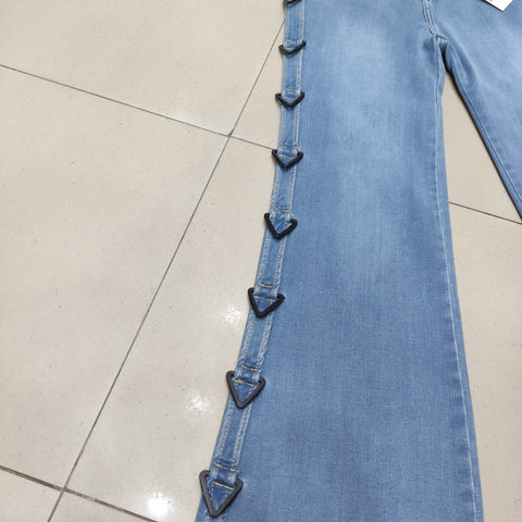 Ladies Pants | Bell Bottom | Buckle Styled Jeans