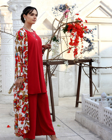 Printed Long Gown | Inner & Flappers | Stone Linen