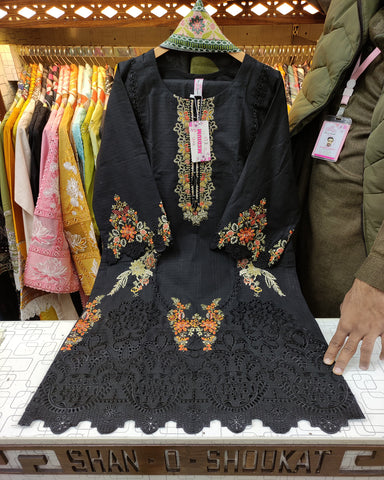 Designer Three Piece | Embroidered | Shaheen | Khaddar