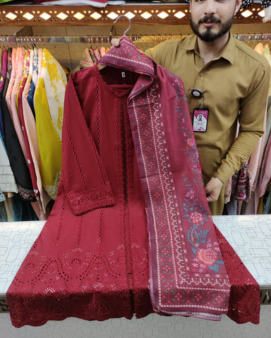 Designer Three Piece | Luxury Gown-II | Lawn Cotton