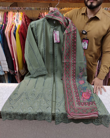 Designer Three Piece | Luxury Gown-II | Lawn Cotton