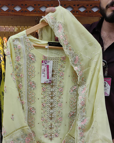 Three Piece Formals | Festive Embroidered | Premium Chiffon (Inner Attached)