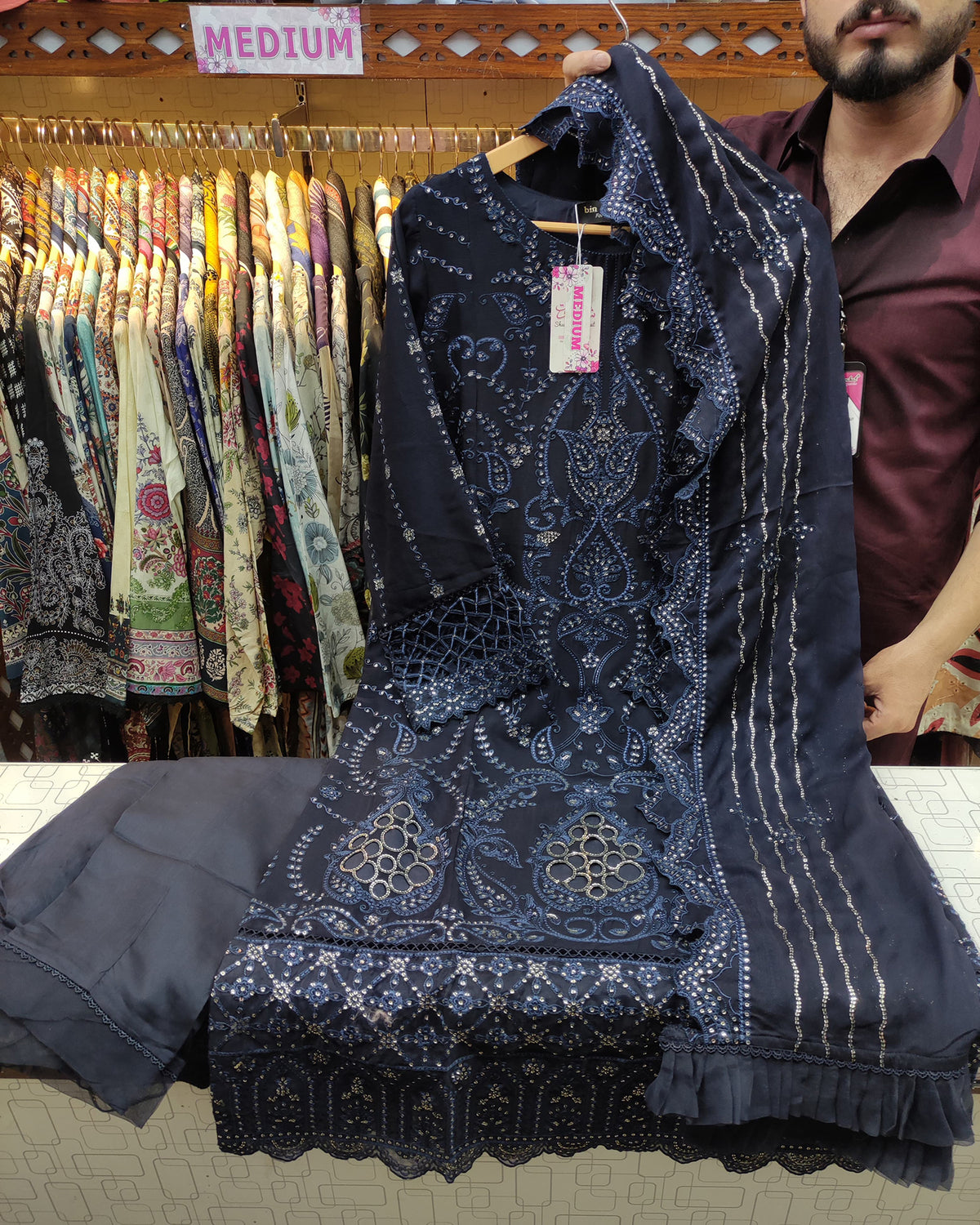 Three Piece Formals | Festive Embroidered | Premium Chiffon (Inner Attached)