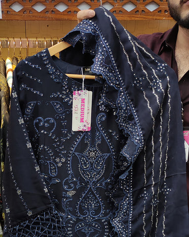 Three Piece Formals | Festive Embroidered | Premium Chiffon (Inner Attached)
