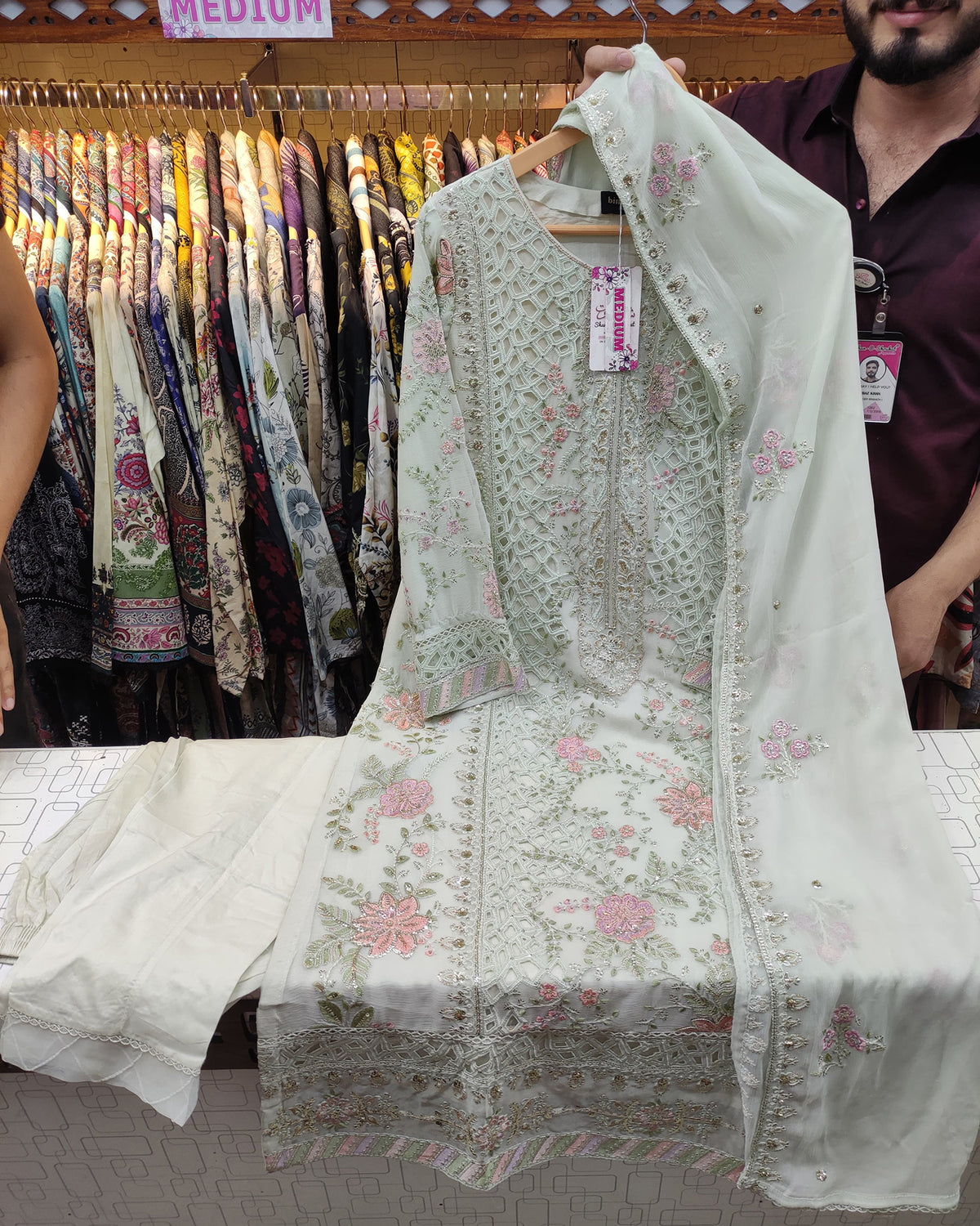Three Piece Formals | Festive Embroidered | Premium Chiffon (Inner Attached)