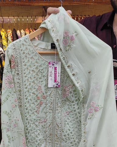 Three Piece Formals | Festive Embroidered | Premium Chiffon (Inner Attached)